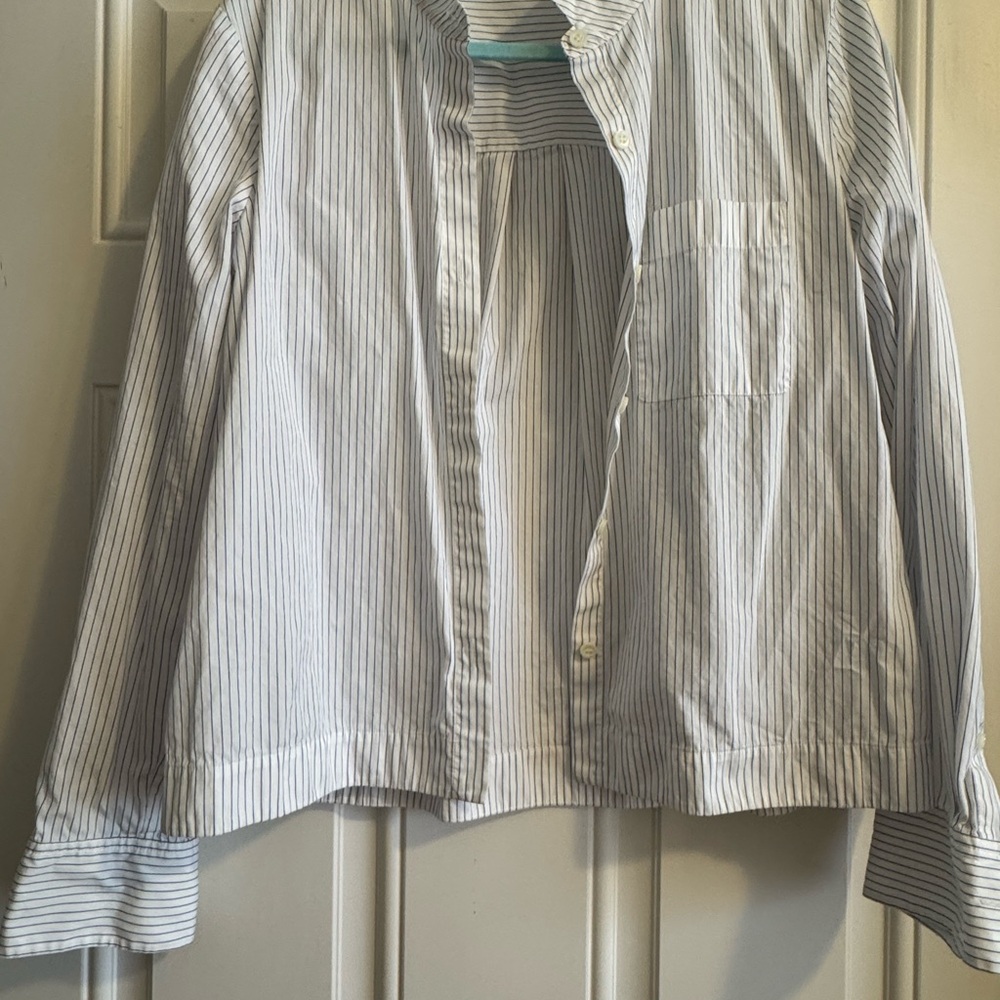 Theory Striped Button-Up Shirt 100% Cotton